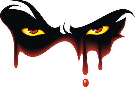 yellow eyes with black mask isolated on the white backgroundのイラスト素材