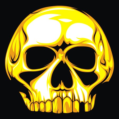 nice human skull on the black backgroundのイラスト素材