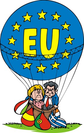european union as crisis symbol, as future problemのイラスト素材