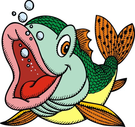 blackback fish isolated on the white backgroundのイラスト素材