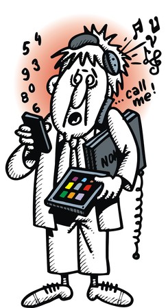 chief and technology problems isolated on the white backgroundのイラスト素材