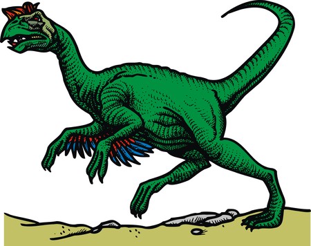 oviraptor dinosaur isolated on the white backgroundのイラスト素材