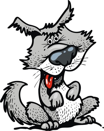 funny dog isolated on the white backgroundのイラスト素材