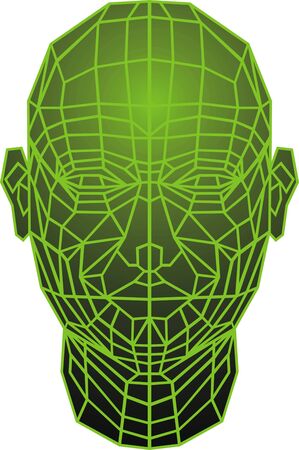 3d human head as technology futuristic symbolのイラスト素材