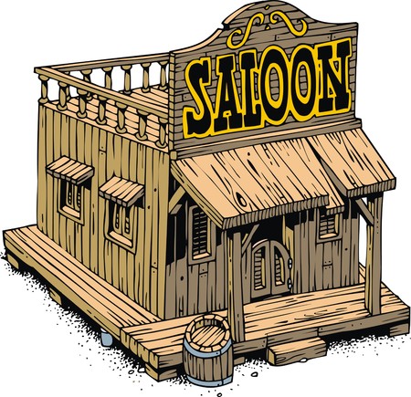 old saloon from the wild wide westのイラスト素材