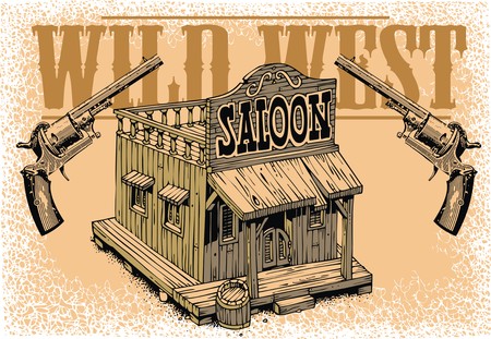 old saloon from the wild wide westのイラスト素材