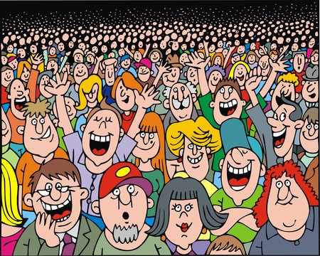 a lot of people on the party  as nice backgroundのイラスト素材