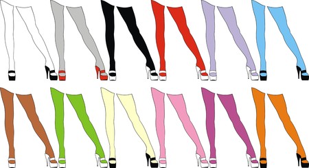 color woman legs isolated on the white backgroundのイラスト素材