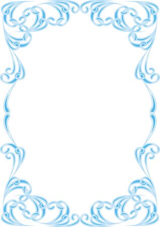 blue ornament frame  isolated on the white backgroundのイラスト素材