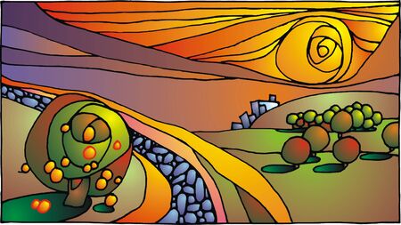 abstract landscape from my dreams as nice modern artのイラスト素材