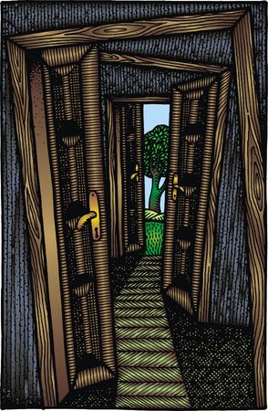 man and his way for success as modern artのイラスト素材