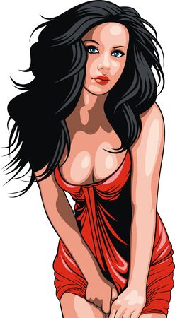 beauty woman  from my dream isolated on the white backgroundのイラスト素材