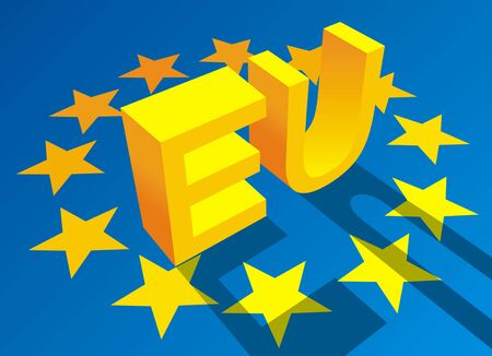 European union symbols as nice 3d backgroundのイラスト素材