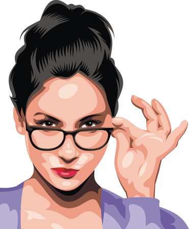 nice woman head isolated on the white backgroundのイラスト素材