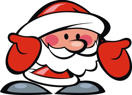 santa claus cartoon isolated on the white backgroundのイラスト素材