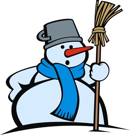 snow man with different smiles isolated on the white backgroundのイラスト素材