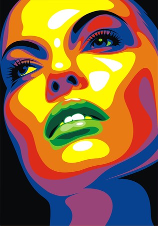 beauty woman head with face from my dreamのイラスト素材