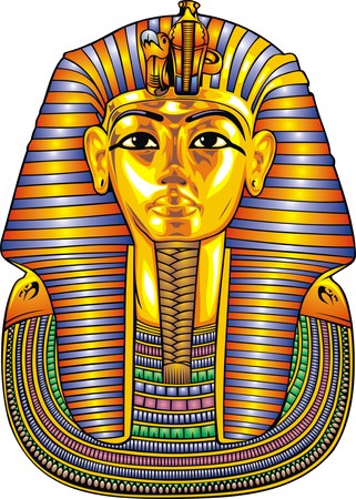 golden tutuankhamen statue isolated on the white backgroundのイラスト素材