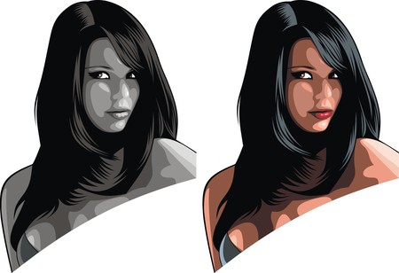 nice woman head isolated on the white backgroundのイラスト素材