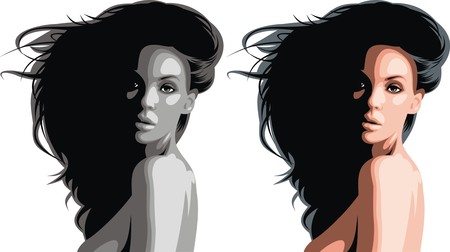 nice woman head isolated on the white backgroundのイラスト素材