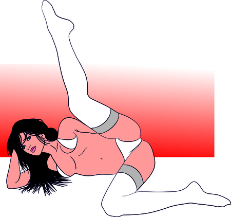 nice girl from my dream isolated on the white backgroundのイラスト素材