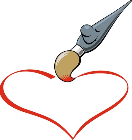 original art valentine heart isolated on the white backgroundのイラスト素材