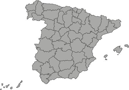 map of spain isolated on the white backgroundのイラスト素材