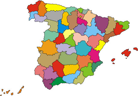 map of spain isolated on the white background