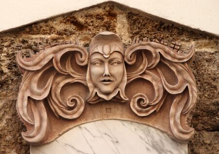 Detail of carved rockの写真素材