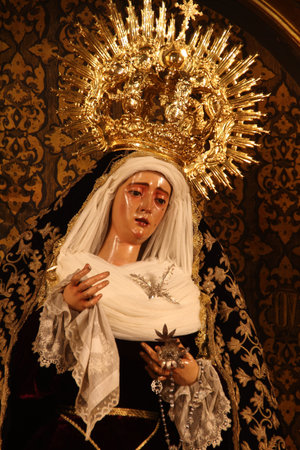 Crowned Virgin Valley, Sevilleの写真素材