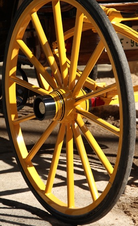 Yellow wheelの写真素材
