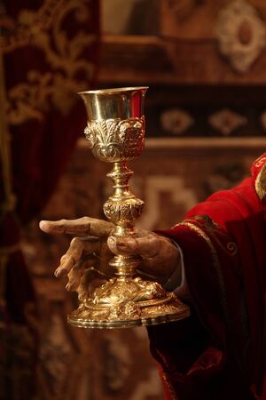 Chalice in the hand of Jesus, Holy Week in Jerezのeditorial素材