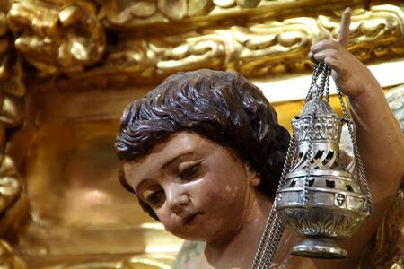 Detail of an angel with censer, Jerez, Spainのeditorial素材