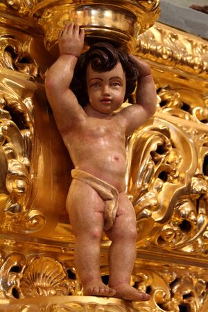 Figure of an angel, processional throne, Jerez, Spainのeditorial素材