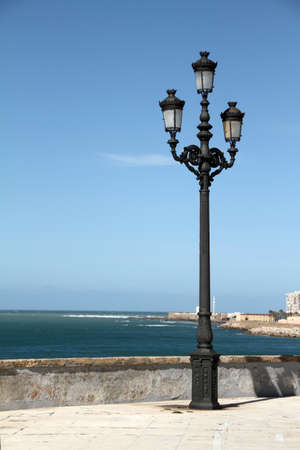 Lamp and walk, field south of Cadiz, Spainのeditorial素材