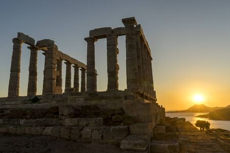Poseidon Temple at Cape Sunion (Athens Greece). Temple of Poseidon at Cape Sounion (Athens-Greece).の写真素材