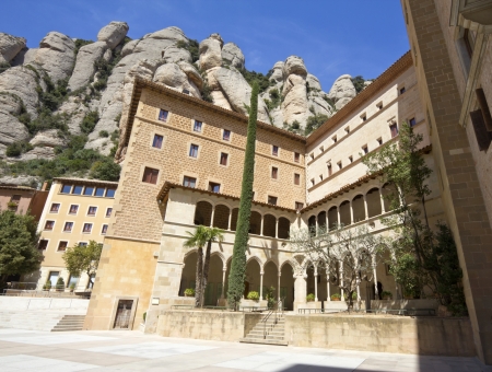 Monastery in Montserrat mountain, Barcelona, Catalonia, Spainのeditorial素材