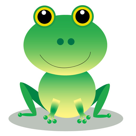 frogs, cartoon, green, cute, drawing, clipartの写真素材