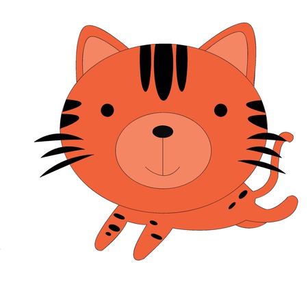 Cute orange cat cartoonのイラスト素材