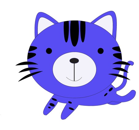 Cute blue cat cartoonの写真素材