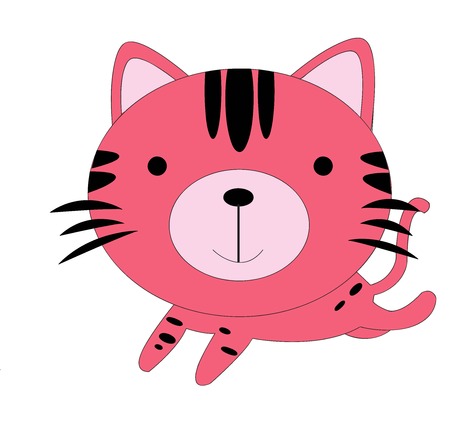 Cute pink cat cartoonの写真素材