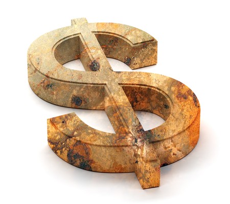 Dollar symbol. This image contains path for easy background removing.の写真素材