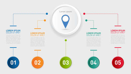 Timeline Infographic Design Template. Can be used for business, presentation, web design.のイラスト素材