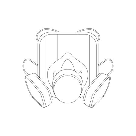 Respiratory and face protection mask isolated on a white backgroundのイラスト素材
