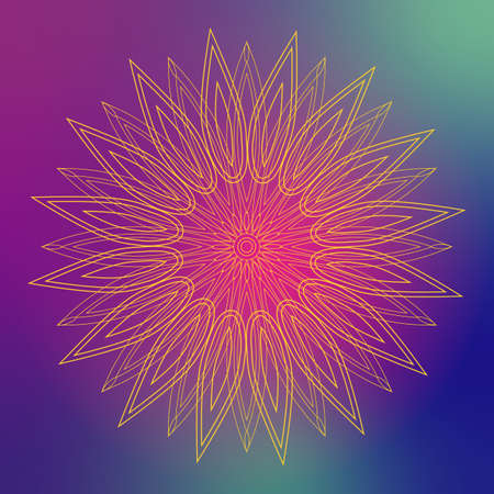 Round mandala on gradient background. Translucent mesh pattern in the form of a mandala.のイラスト素材