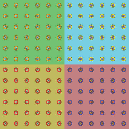 Set of seamless pattern with colored circlesのイラスト素材