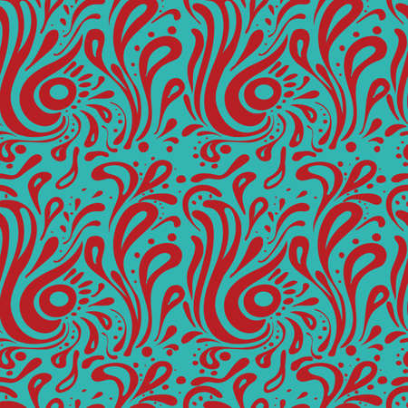 Seamless pattern with ethnic red and blue patternのイラスト素材
