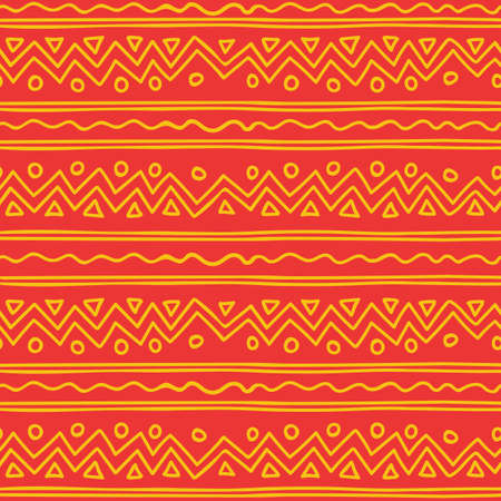 Seamless pattern with an image of an African ornament in cartoon styleのイラスト素材