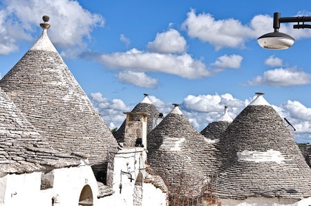 the trulli of alberobello, characteristic buildings in southern Italy. Destination to visitの写真素材