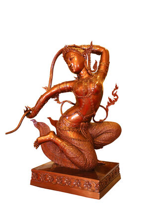 Phra Mae Thorani, the buddhist beautiful of earthの写真素材